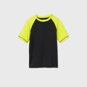 Boys' Fortnite Raglan Sleeve Rash Guard Swim Shirt - Black/yellow