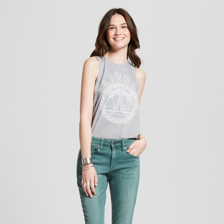Women's Libra Sign Art Graphic Tank Top - Modern Lux (juniors') Gray