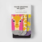 Ev Holiday Women's Socks And Leggings Set You're Giraffing Me Crazy - Pink/gray L/xl, Size: Large/xl, Gray/pink