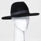 Women's Wide Brim Felt Fedora Hat - A New Day Black