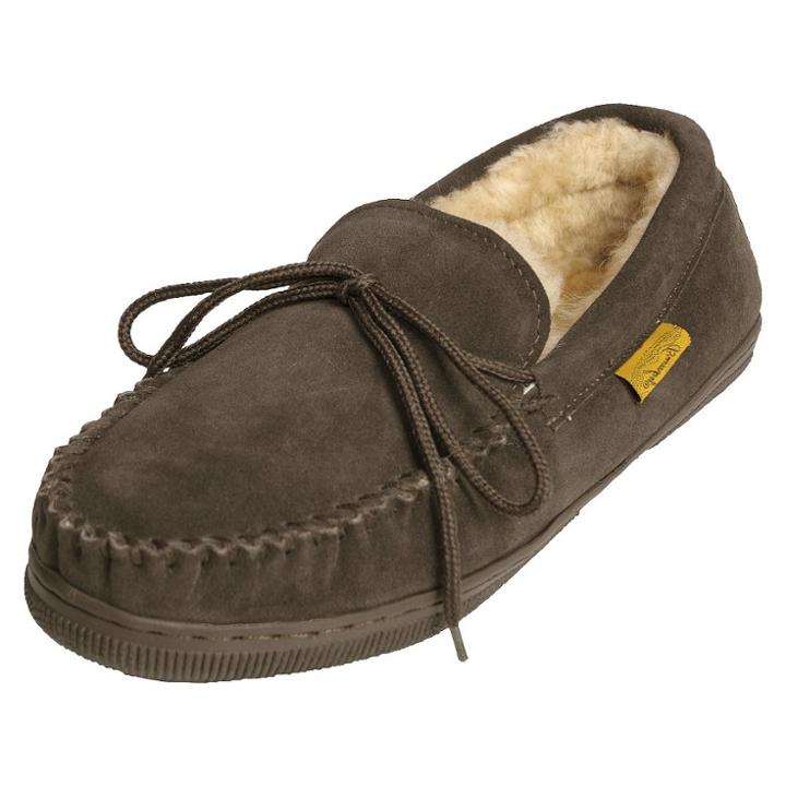 Men's Brumby Suede Moccasin Slippers - Brown