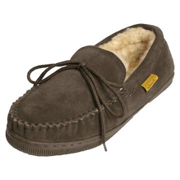 Men's Brumby Suede Moccasin Slippers - Brown