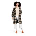 Women's Plaid Sherpa Collared Overcoat - Rachel Comey X Target Heathered Black