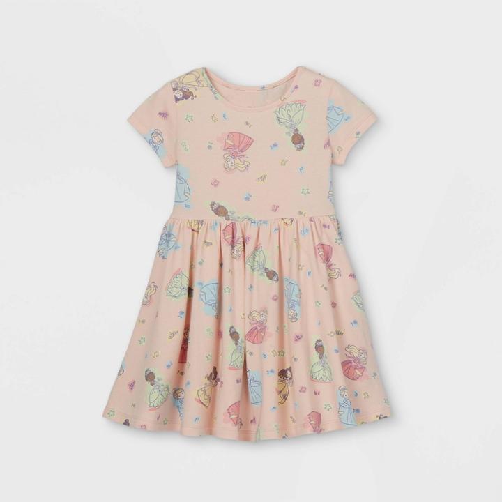 Toddler Girls' Disney Princess Short Sleeve Jersey Knit Dress -