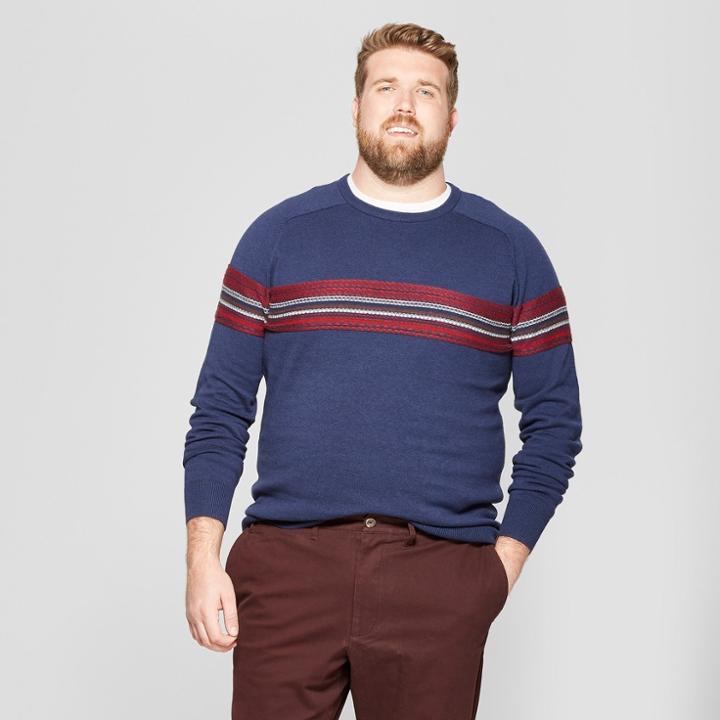 Men's Tall Crew Neck Sweater - Goodfellow & Co Navy