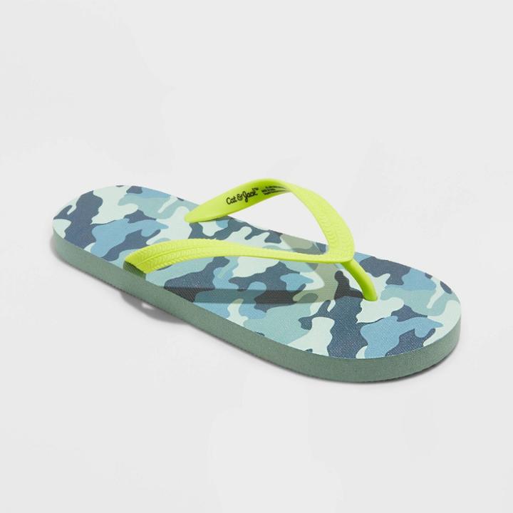 Kids' Sam Camo Print Slip-on Flip Flops - Cat & Jack