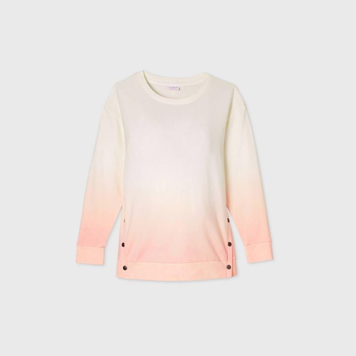Maternity Tie-dye Snap Side Ombre Sweatshirt - Isabel Maternity By Ingrid & Isabel Pink