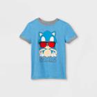 Boys' Sonic The Hedgehog Sunglasses Print Short Sleeve Graphic T-shirt - Blue
