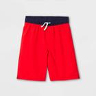 Boys' Solid Volley Swim Trunks - Cat & Jack Red
