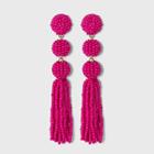 Sugarfix By Baublebar Beaded Ball Drop Tassel Earrings - Bright Pink