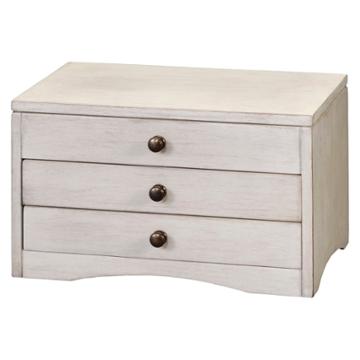 Distressed Wooden Jewelry Box (6) - Off White - Homepointe, Women's
