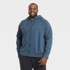 Men's Big & Tall Cotton Fleece Full Zip Hoodie - All In Motion Navy