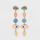 Semi-precious Pink Aventurine Linear Drop Earrings - Universal Thread Blue