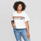 Grayson Threads Women's Plus Size Striped Short Sleeve Usa Graphic T-shirt - Grayson Thread (juniors') - White