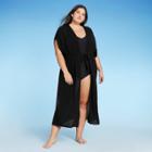 Kona Sol Women's Tie-front Midi Cover Up Kimono - Kona