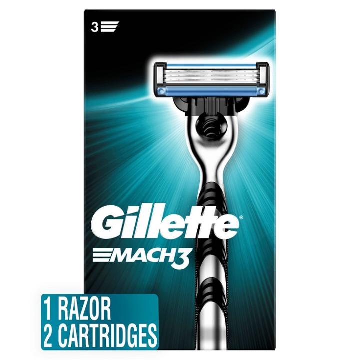Gillette Mach3 Men's Razor + 2 Razor Blade Refills