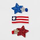 Toddler Girls' 3pk Flag Salon Clip Set - Cat & Jack Red/white/blue