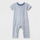 Grayson Mini Baby Boys' Striped Short Sleeve Romper - White
