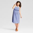 Maternity Embroidery Woven Tank Dress - Isabel Maternity By Ingrid & Isabel Chambray S, Women's, Blue