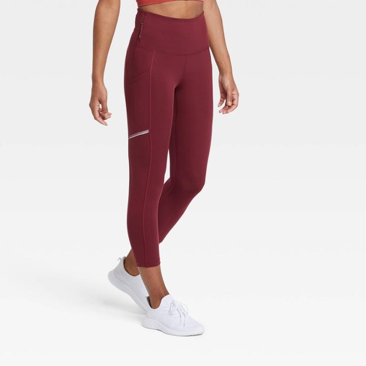 Women's Sculpt Ultra High-rise Run Capri Leggings - All In Motion Garnet Red