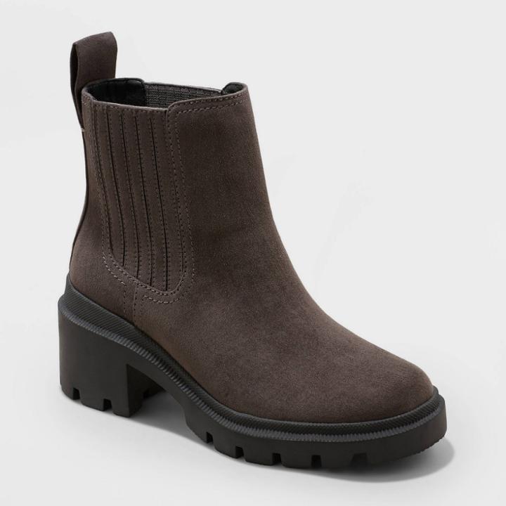 Women's Naya Wide Width Heeled Chelsea Boots - Universal Thread Gray