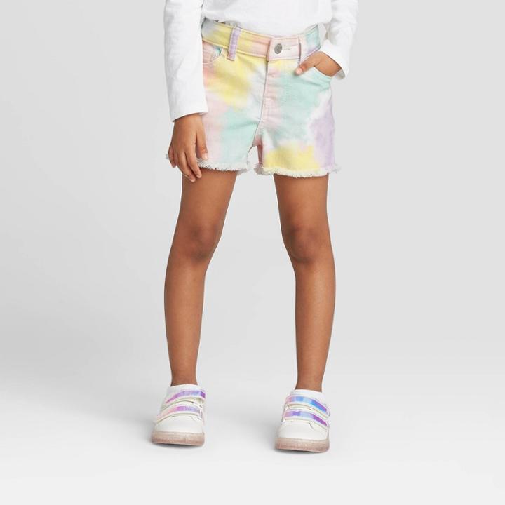 Toddler Girls' Tie-dye Cutoff Jean Shorts - Cat & Jack 12m, Toddler Girl's,