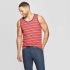 Men's Striped Standard Fit Scoop Neck Tank Top - Goodfellow & Co Red Velvet