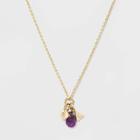 No Brand Petiteshort Necklace With Charms - Light Purple, Women's