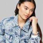 Target Women's Long Sleeve Button-down Cargo Denim Jacket - Wild Fable Blue