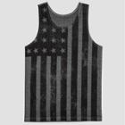 Well Worn Men's Horizontal Flag Graphic Tank Top - Dark Gray