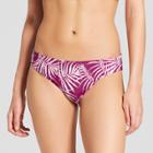 Social Angel Women's Palm Cinch Back Bikini Bottom - Maroon/white