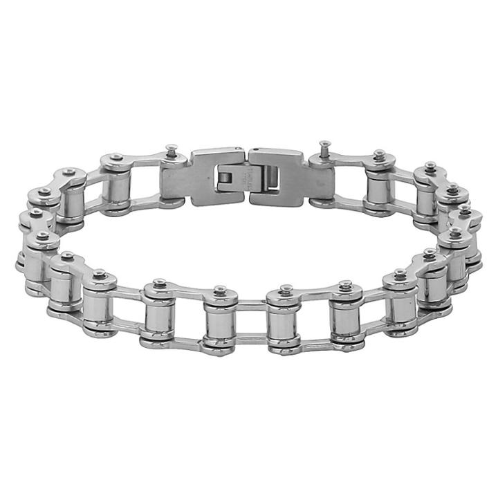 West Coast Jewelry Men's Crucible Stainless Steel Bicycle Style Link Chain Bracelet,