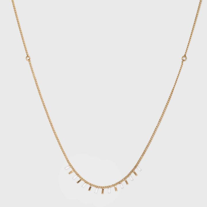 Enamel With Beaded Necklace - A New Day Gold, Women's