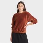 Women's Velour Sweatshirt - A New Day Brown