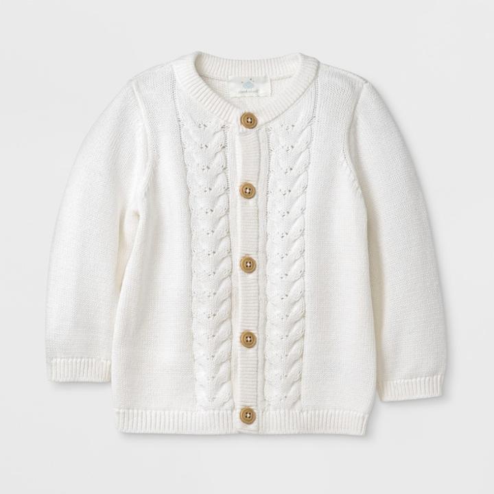 Target Baby Long Sleeve Cardigan - Cloud Island Ivory 6-9m, Infant Unisex, White