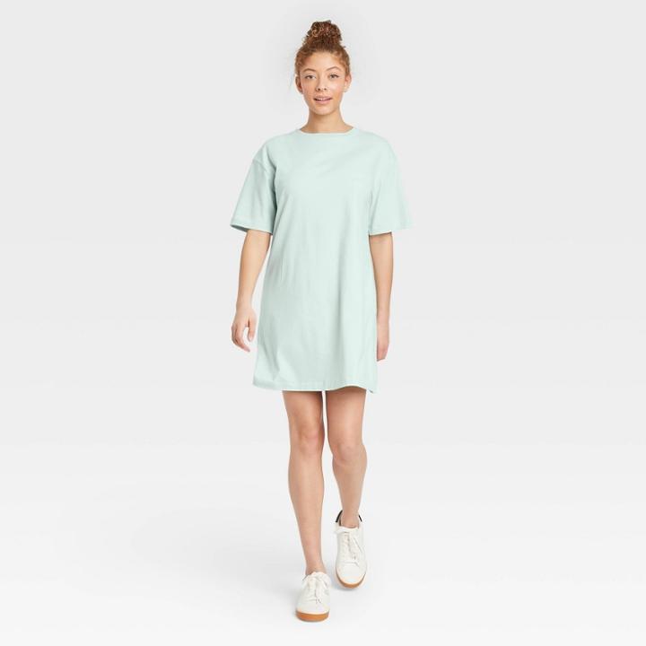 Women's Elbow Sleeve Knit T-shirt Dress - A New Day