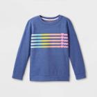 Girls' Crewneck Fleece Pullover Sweatshirt - Cat & Jack Blue