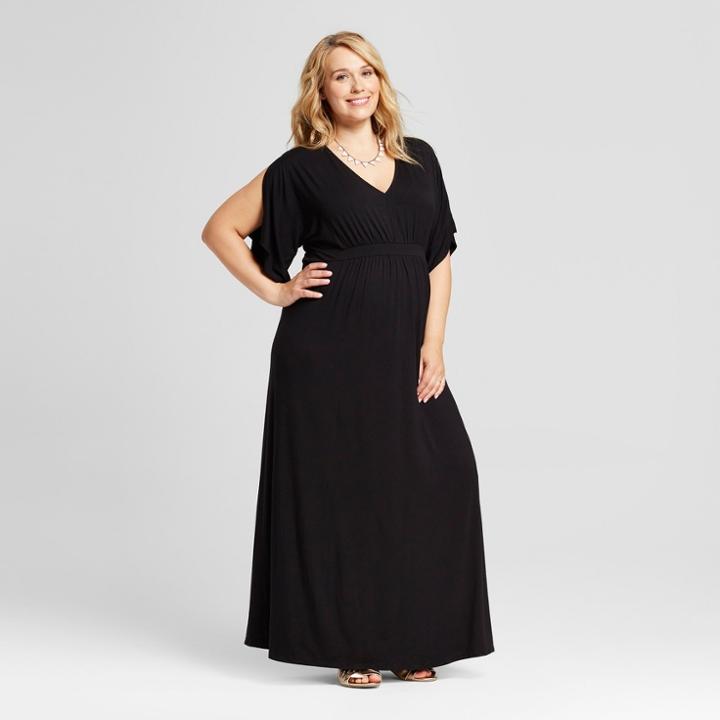 Maternity Plus Size Kimono Sleeve Dress - Isabel Maternity By Ingrid & Isabel Black 4x, Infant Girl's