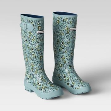Women's Tall Floral Rain Boots Blue 7 - Smith & Hawken , Women's