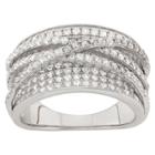 Tiara 2.15 Ct. T.w. Curved X Cubic Zirconia Ring In Sterling