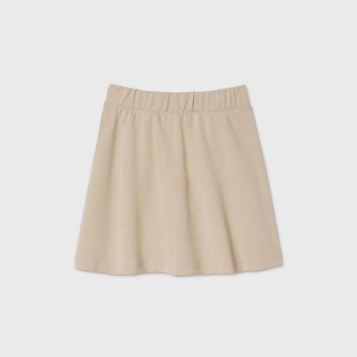Girls' Pull-on Uniform Knit Skater Skorts - Cat & Jack Beige