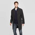 Men's Plaid Standard Fit Overcoat - Goodfellow & Co Dark Heather L, Men's, Size: