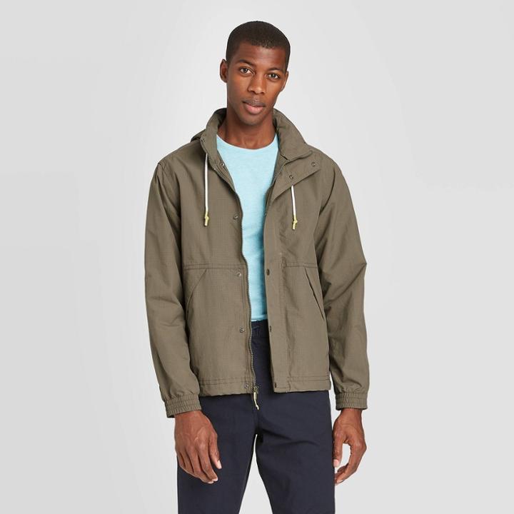 Men's Rip Stop Vintage Windbreaker Jacket - Goodfellow & Co Green S, Men's,