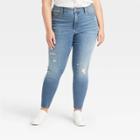 Women's Plus Size High-rise Skinny Ankle Jeans - Universal Thread Medium Wash 14w,