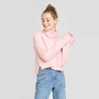 Women's Bell Long Sleeve Mock Turtleneck Pullover Sweater - Xhilaration Blush S, Women's,