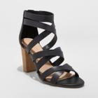 Women's Miranda Ankle Strap Sandals Wide Width - Universal Thread Black 11w,