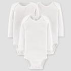 Baby 3pk Long Sleeve Bodysuit - Just One You Made By Carter's White