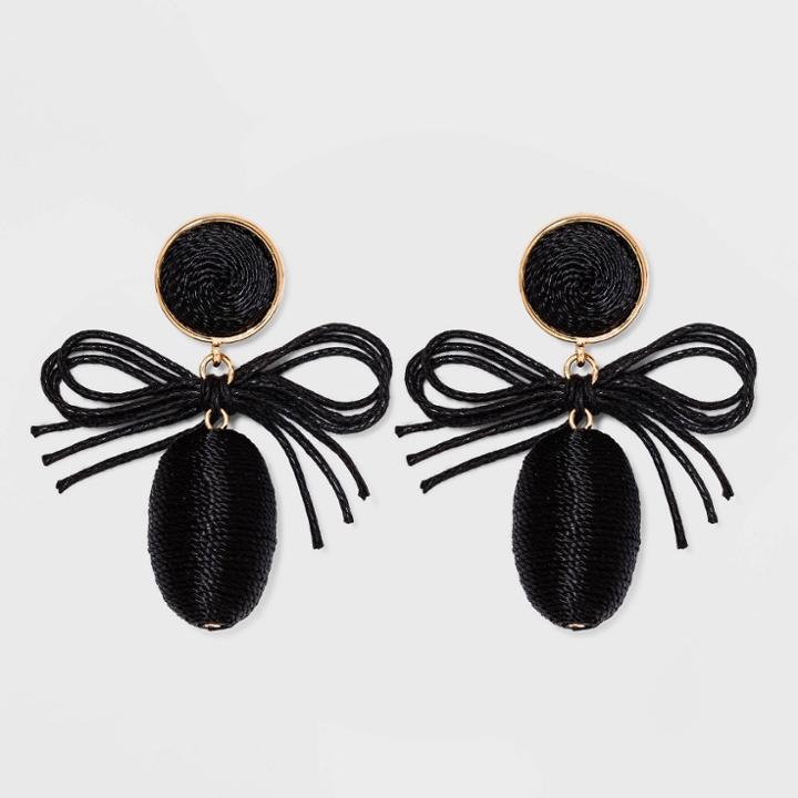 Sugarfix By Baublebar Threaded Bow Drop Earrings - Black