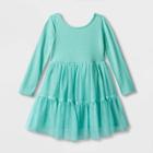 Toddler Girls' Long Sleeve Tulle Dress - Cat & Jack Green