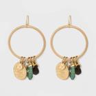 Target Brass Semi Jade Hoop Earrings - Universal Thread